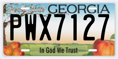 GA license plate PWX7127