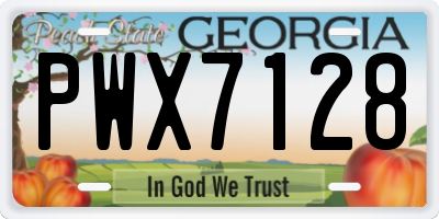 GA license plate PWX7128