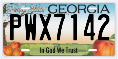 GA license plate PWX7142