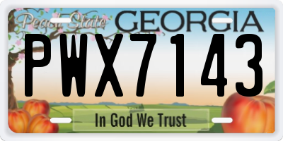 GA license plate PWX7143