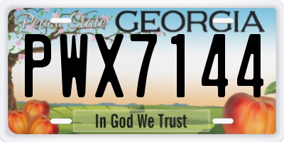 GA license plate PWX7144