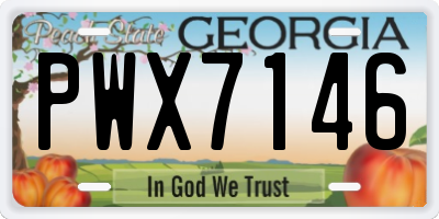 GA license plate PWX7146