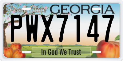 GA license plate PWX7147