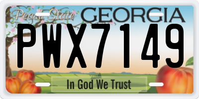 GA license plate PWX7149