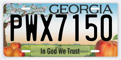 GA license plate PWX7150