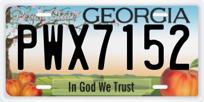 GA license plate PWX7152