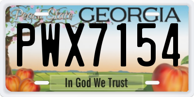 GA license plate PWX7154