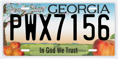 GA license plate PWX7156