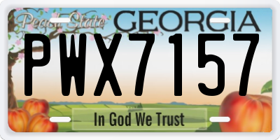 GA license plate PWX7157