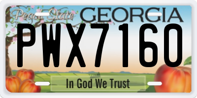 GA license plate PWX7160