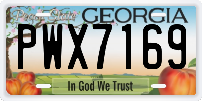 GA license plate PWX7169