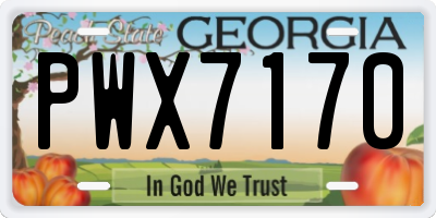 GA license plate PWX7170
