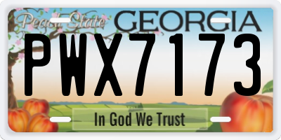GA license plate PWX7173