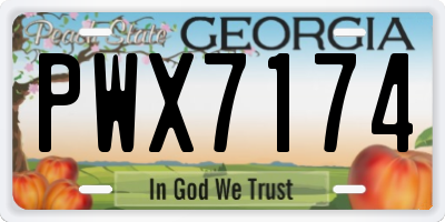 GA license plate PWX7174