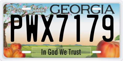 GA license plate PWX7179