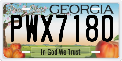 GA license plate PWX7180