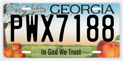 GA license plate PWX7188