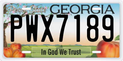GA license plate PWX7189