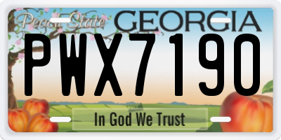 GA license plate PWX7190