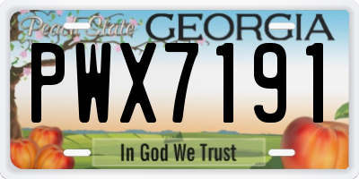 GA license plate PWX7191