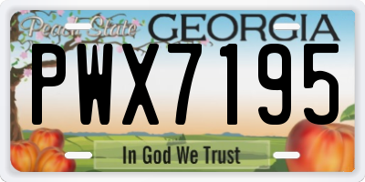 GA license plate PWX7195