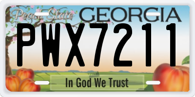GA license plate PWX7211
