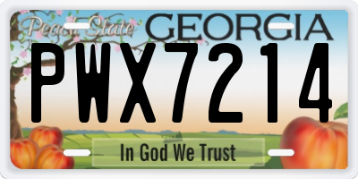GA license plate PWX7214