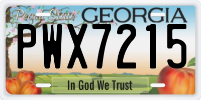 GA license plate PWX7215