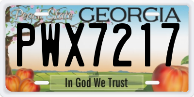 GA license plate PWX7217