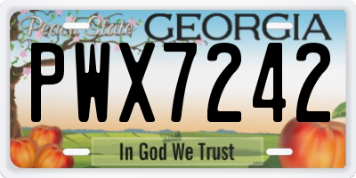 GA license plate PWX7242