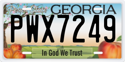 GA license plate PWX7249