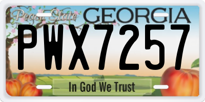 GA license plate PWX7257
