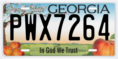 GA license plate PWX7264