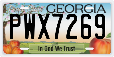 GA license plate PWX7269