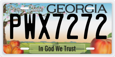 GA license plate PWX7272