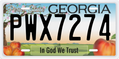 GA license plate PWX7274