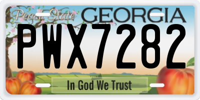 GA license plate PWX7282