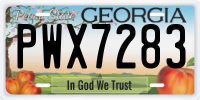 GA license plate PWX7283