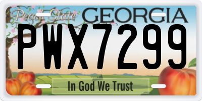 GA license plate PWX7299