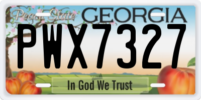 GA license plate PWX7327