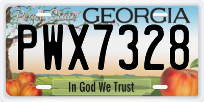 GA license plate PWX7328