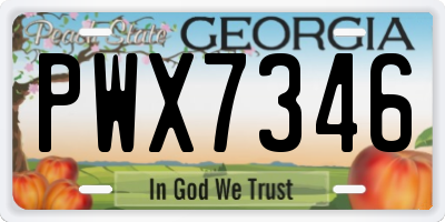GA license plate PWX7346