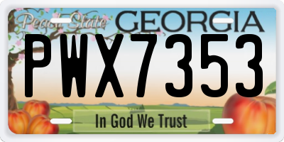 GA license plate PWX7353