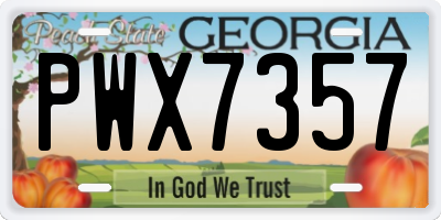 GA license plate PWX7357