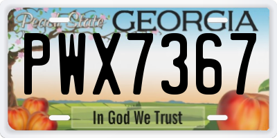 GA license plate PWX7367