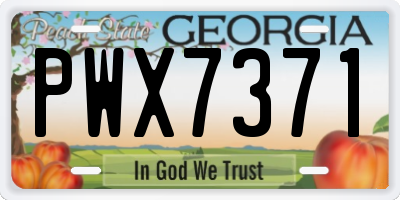 GA license plate PWX7371