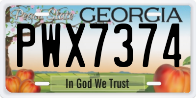 GA license plate PWX7374