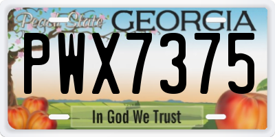 GA license plate PWX7375