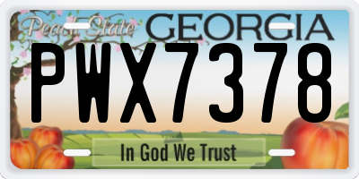 GA license plate PWX7378