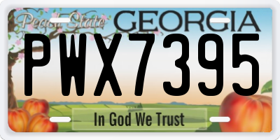 GA license plate PWX7395